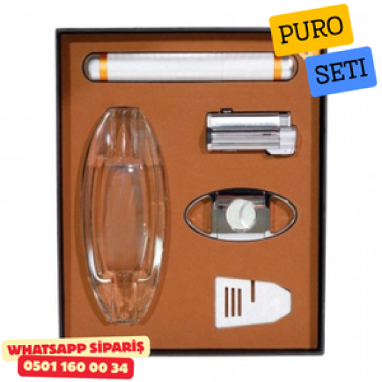 Puro Seti – Şeffaf & Beyaz | Modern ve Şık Puro Aksesuar Seti