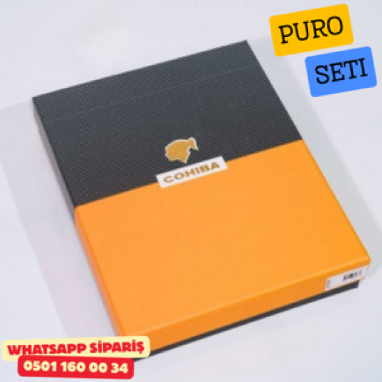 Puro Seti – Şeffaf Cam & Krom | 5 Parça Premium Puro Aksesuar Seti