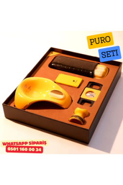 Cohiba Puro Seti – Sarı / Siyah Premium Aksesuar Seti