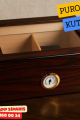 Cam Kapaklı Ahşap Puro Humidor Kutusu
