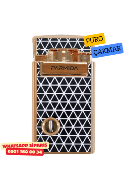 Parmida Gold Desenli Puro Çakmak (Pencereli – Tek Torch)