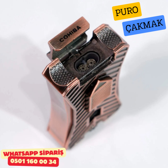 Cohiba Çift Torch Pürmüz Bronz Puro Çakmağı Cohiba Çift Torch Pürmüz Bronz Puro Çakmağı