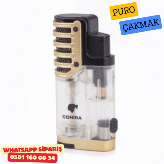 Cohiba 3 Torch Pürmüz Gold-Siyah Puro Çakmağı Cohiba 3 Torch Pürmüz Gold-Siyah Puro Çakmağı