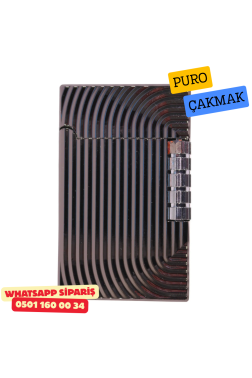 Siyah Çizgili Metal Soft Flame Puro Çakmak