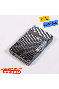 Desing Lighter Siyah Metal Soft Flame Puro Çakmak