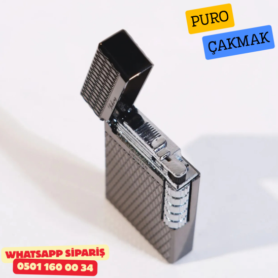 Desing Lighter Siyah Metal Soft Flame Puro Çakmak Desing Lighter Siyah Metal Soft Flame Puro Çakmak
