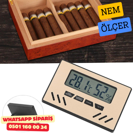 Bakır Dijital Nem Ölçer (Higrometre) – Puro Humidor İçin