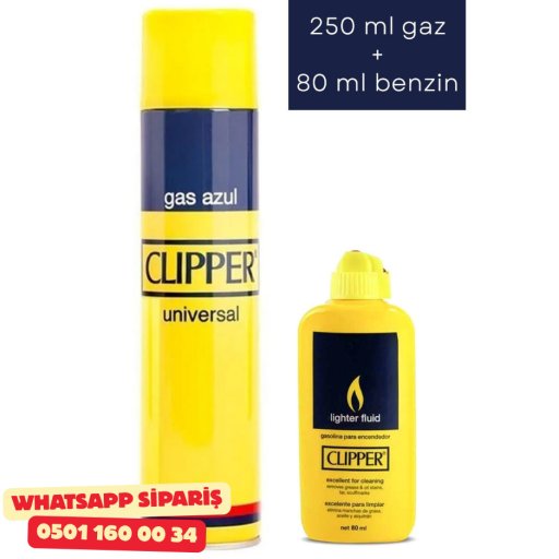 Clipper Çakmak Gazı 250 ml + Benzin Seti 80 ml Clipper Çakmak Gazı 250 ml + Benzin Seti 80 ml