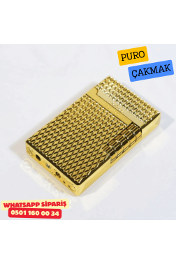 Desing Lighter Gold Metal Soft Flame Puro Çakmak