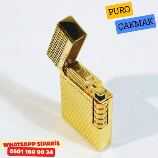 Desing Lighter Gold Metal Soft Flame Puro Çakmak Desing Lighter Gold Metal Soft Flame Puro Çakmak