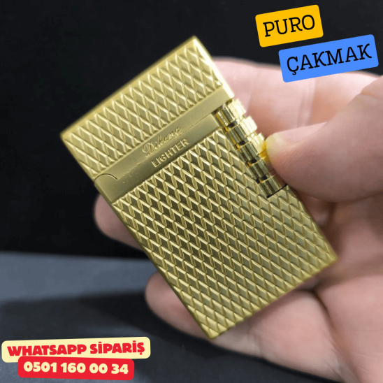Desing Lighter Gold Metal Soft Flame Puro Çakmak Desing Lighter Gold Metal Soft Flame Puro Çakmak