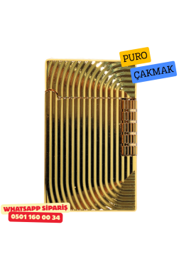 Gold Çizgili Metal Soft Flame Puro Çakmak