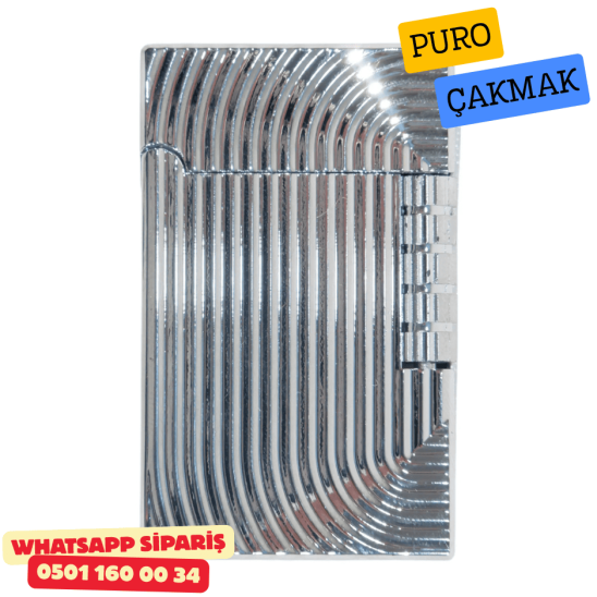 Silver Çizgili Metal Soft Flame Puro Çakmak Silver Çizgili Metal Soft Flame Puro Çakmak