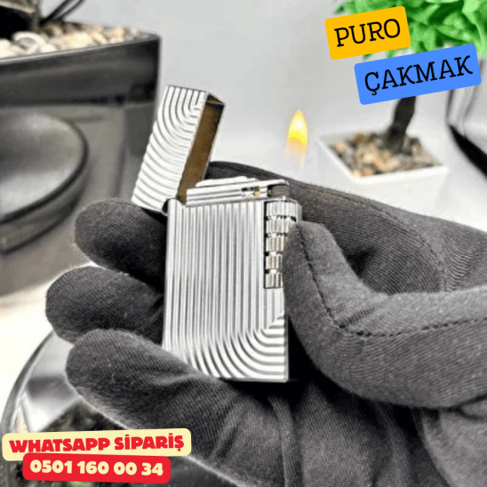 Silver Çizgili Metal Soft Flame Puro Çakmak Silver Çizgili Metal Soft Flame Puro Çakmak