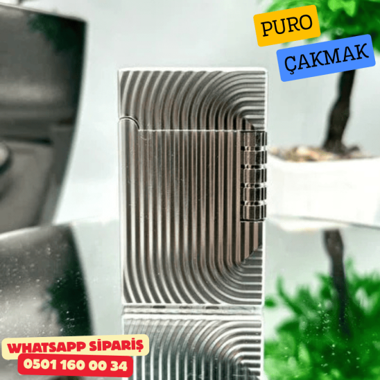 Silver Çizgili Metal Soft Flame Puro Çakmak Silver Çizgili Metal Soft Flame Puro Çakmak