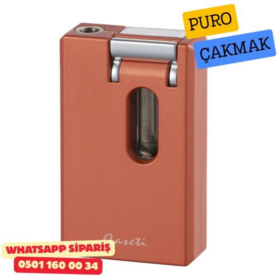Caseti Paris Kırmızı / Krom Jet Flame Puro Çakmak (V Kesici & Delicili)