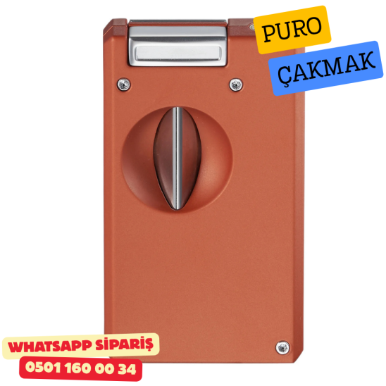 Caseti Paris Kırmızı / Krom Jet Flame Puro Çakmak (V Kesici & Delicili)