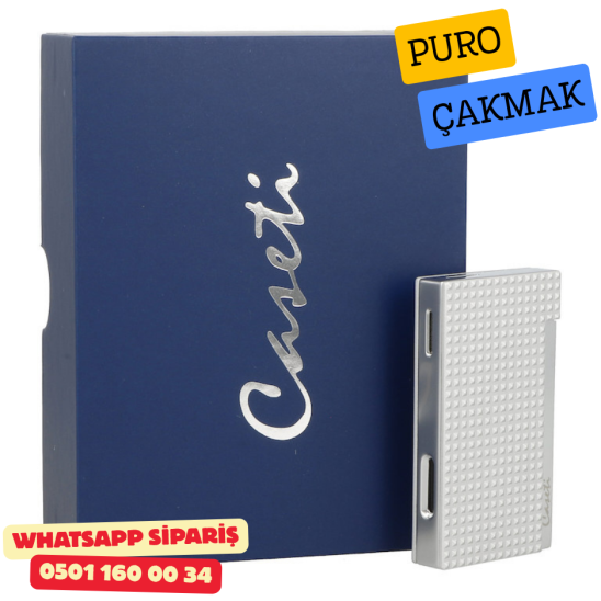 Caseti Paris Mat Gümüş Flat Flame Jet Çakmak