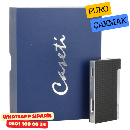 Caseti Paris Mat Siyah Flat Flame Jet Çakmak