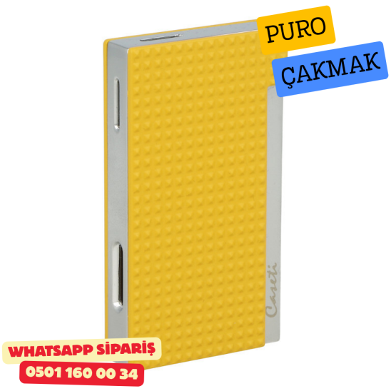 Caseti Paris Mat Sarı Flat Flame Jet Çakmak