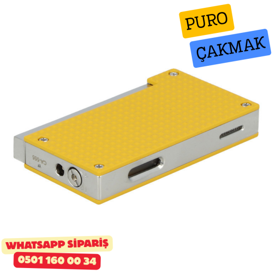 Caseti Paris Mat Sarı Flat Flame Jet Çakmak
