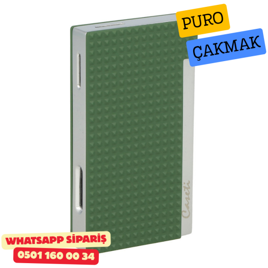 Caseti Paris Mat Yeşil Flat Flame Jet Çakmak