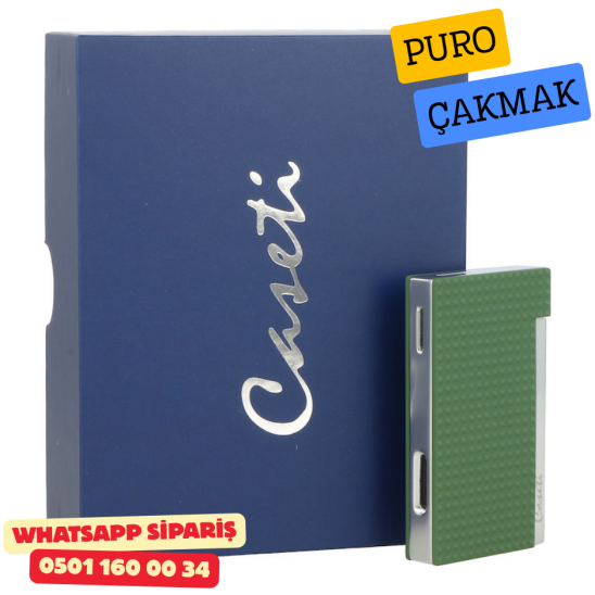 Caseti Paris Mat Yeşil Flat Flame Jet Çakmak