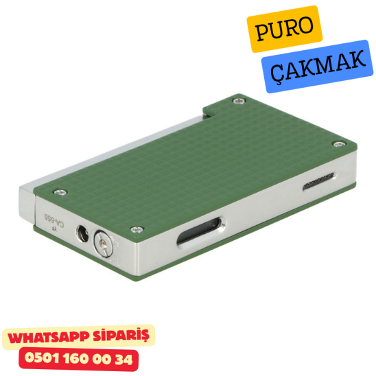 Caseti Paris Mat Yeşil Flat Flame Jet Çakmak