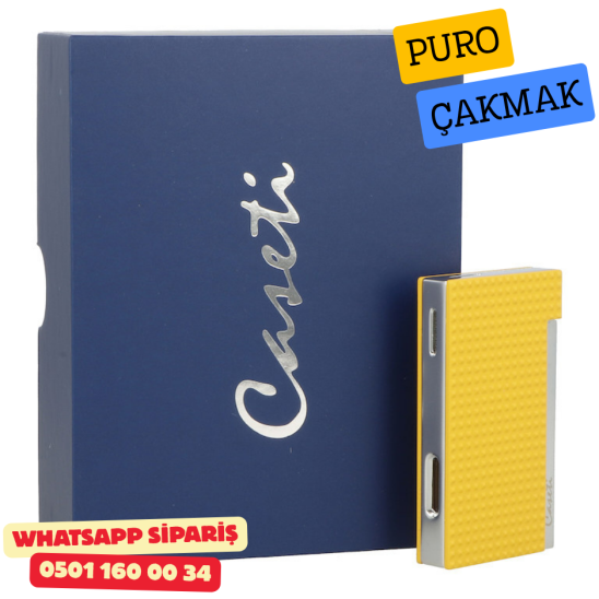 Caseti Paris Mat Sarı Flat Flame Jet Çakmak