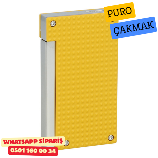 Caseti Paris Mat Sarı Flat Flame Jet Çakmak