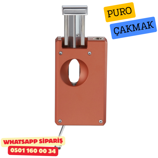 Caseti Paris Kırmızı / Krom Jet Flame Puro Çakmak (V Kesici & Delicili)