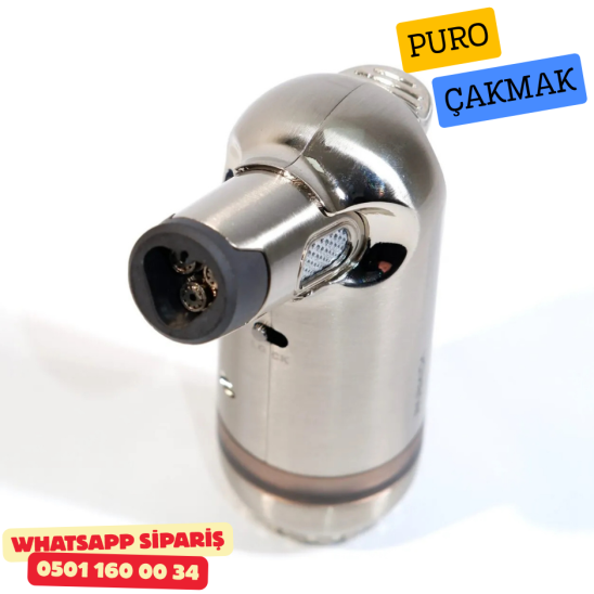 Parmida 3 Torch Metal Puro Çakmak – Silver