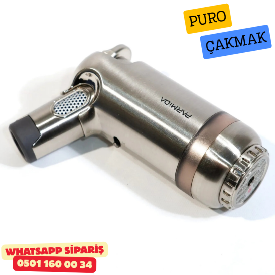 Parmida 3 Torch Metal Puro Çakmak – Silver