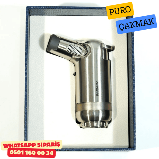 Parmida 3 Torch Metal Puro Çakmak – Silver