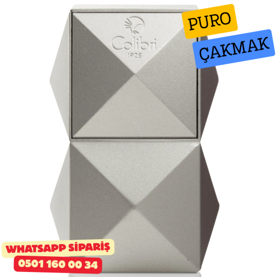 Colibri Quasar Gümüş Masaüstü Üçlü Jet Alevli Puro Çakmağı