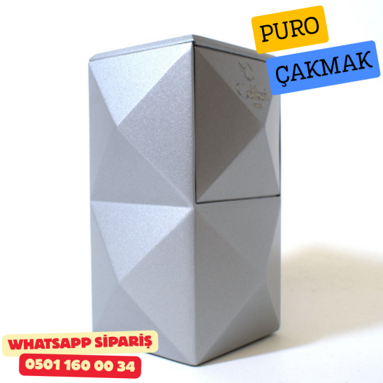 Colibri Quasar Gümüş Masaüstü Üçlü Jet Alevli Puro Çakmağı