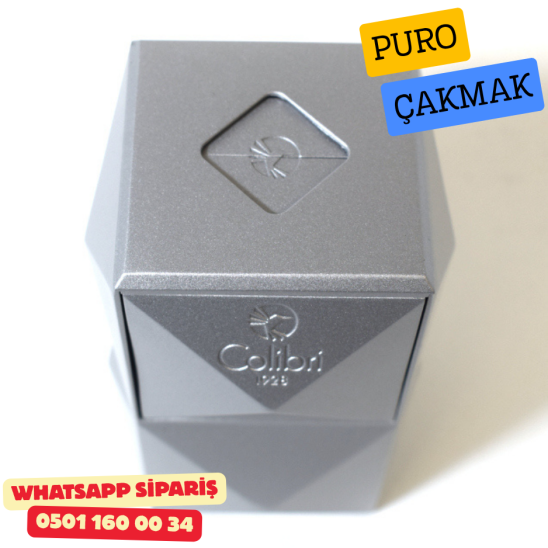 Colibri Quasar Gümüş Masaüstü Üçlü Jet Alevli Puro Çakmağı