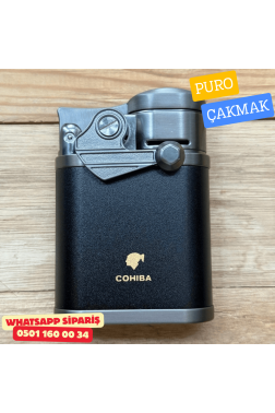 Cohiba Quad Torch Jet Alevli Puro Çakmağı – Siyah