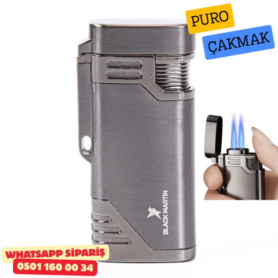 Black Martin Çift Torch Metal Puro Çakmak Black Martin Çift Torch Metal Puro Çakmak