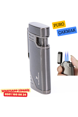 Black Martin Çift Torch Metal Puro Çakmak