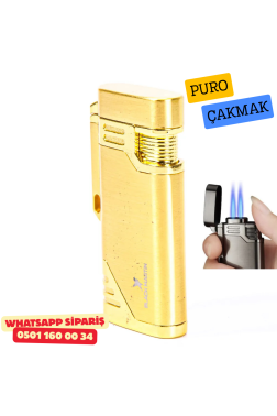 Black Martin Gold Çift Torch Metal Puro Çakmak