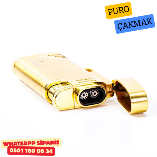 Black Martin Gold Çift Torch Metal Puro Çakmak Black Martin Gold Çift Torch Metal Puro Çakmak