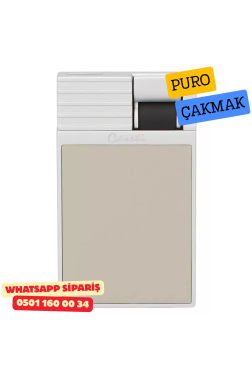 Caseti Paris Flat Gri-Bej Mat / Gümüş Tek Jet Alevli Çakmak