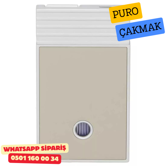 Caseti Paris Flat Gri-Bej Mat / Gümüş Tek Jet Alevli Çakmak