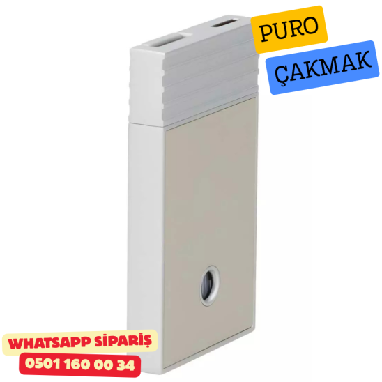 Caseti Paris Flat Gri-Bej Mat / Gümüş Tek Jet Alevli Çakmak