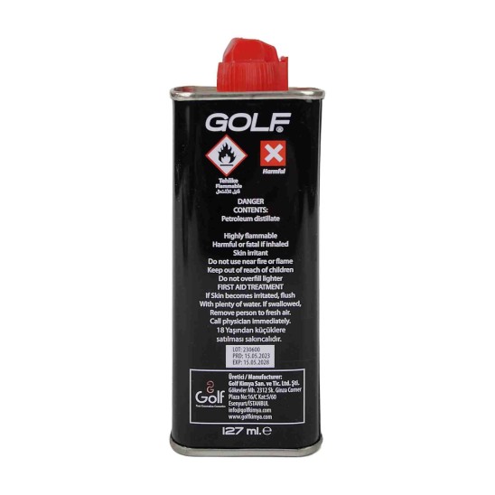 Golf Premium Lighter Fluid 127 ml Çakmak Benzini Golf Premium Lighter Fluid 127 ml Çakmak Benzini