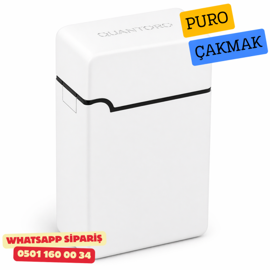 Quantoro Puro Kesici Jet Kapaklı Çakmak – Beyaz
