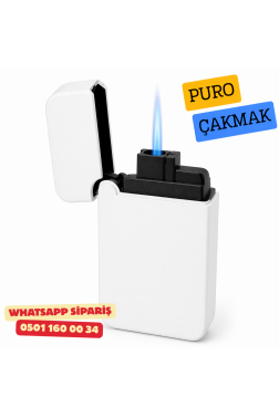 Quantoro Puro Kesici Jet Kapaklı Çakmak – Beyaz