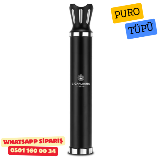 Cigarloong Metal Puro Kılıfı Delicili Sehpalı Tekli Siyah 60 Ring