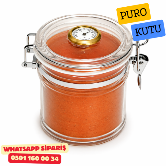 Puro Saklama Kutusu Jar Analog Nem Ölçer